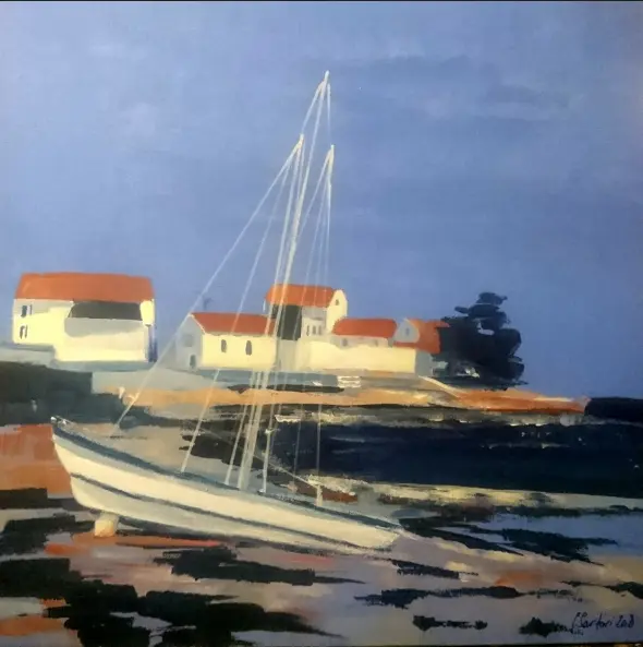 Marine - Bretagne, voilier sur la côte