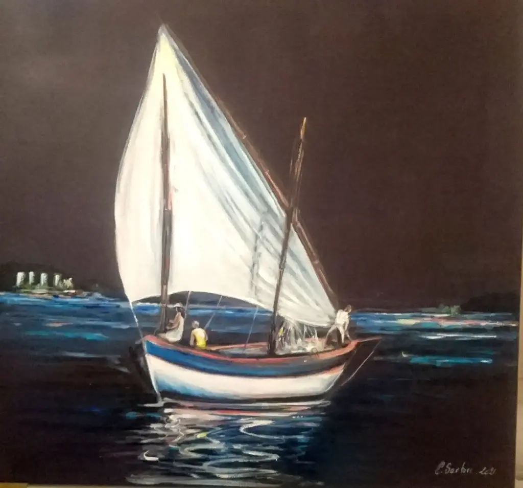 Marine - Barque Catalane - Fond Sombre