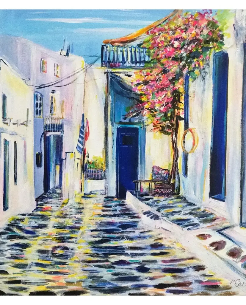 Grèce - Ruelle fleurie