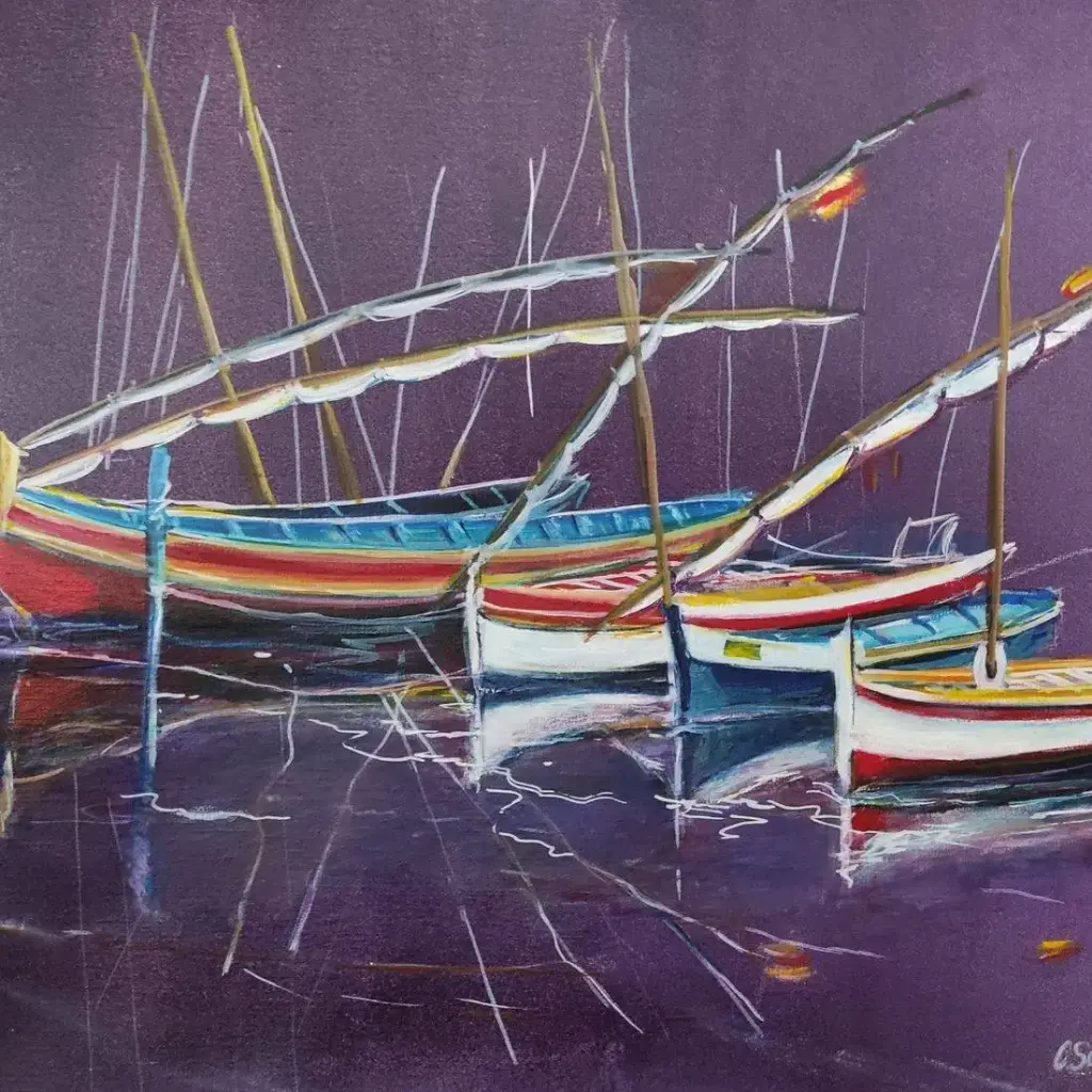 Barques Catalanes - fond prune