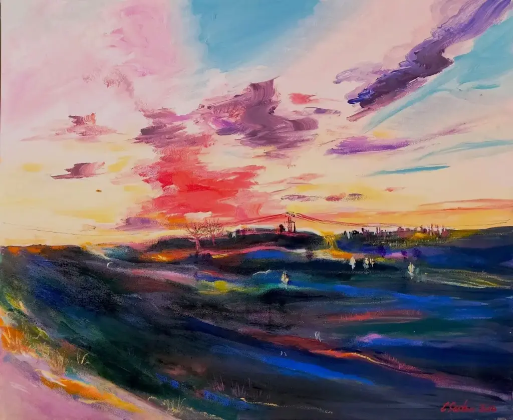 Le Lauragais, soleil couchant